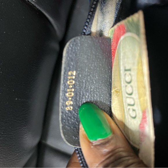 Gucci Beige GG Canvas clutch, converted into Crossbody with Navy and Red Stripe - Picture 11 of 15